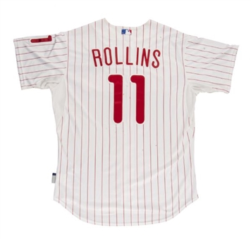 2011 Jimmy Rollins Game Worn Philadelphia Phillies Home Jersey (MLB Authenticated)